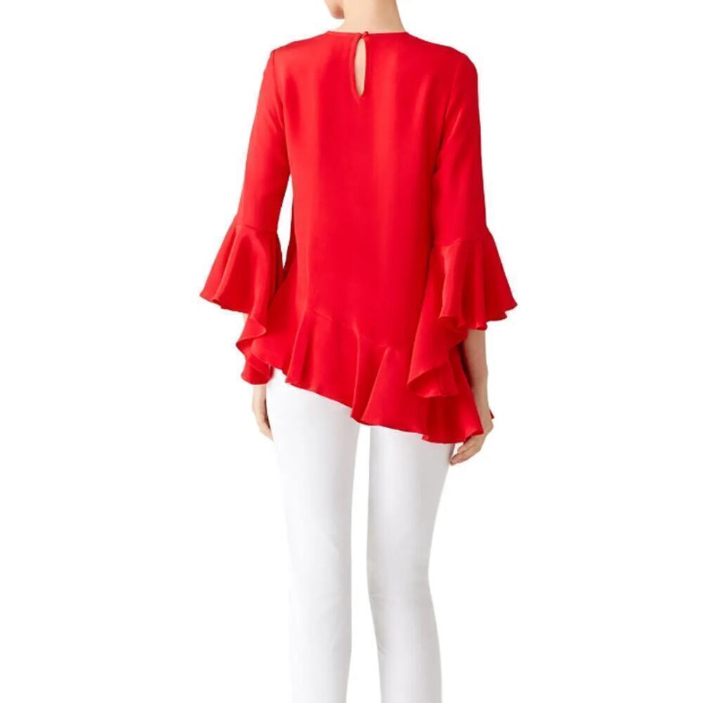 Alexis Red Stone top womens XS Cherry holiday festive formal asymmetrical hem - Picture 3 of 14